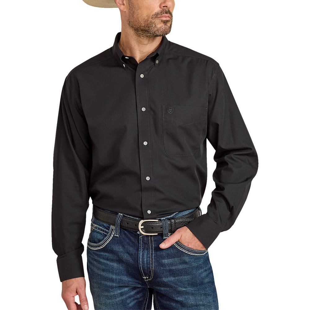 Ariat Apparel Ariat Black Wrinkle Free Button Down Long Sleeve Men's Shirt