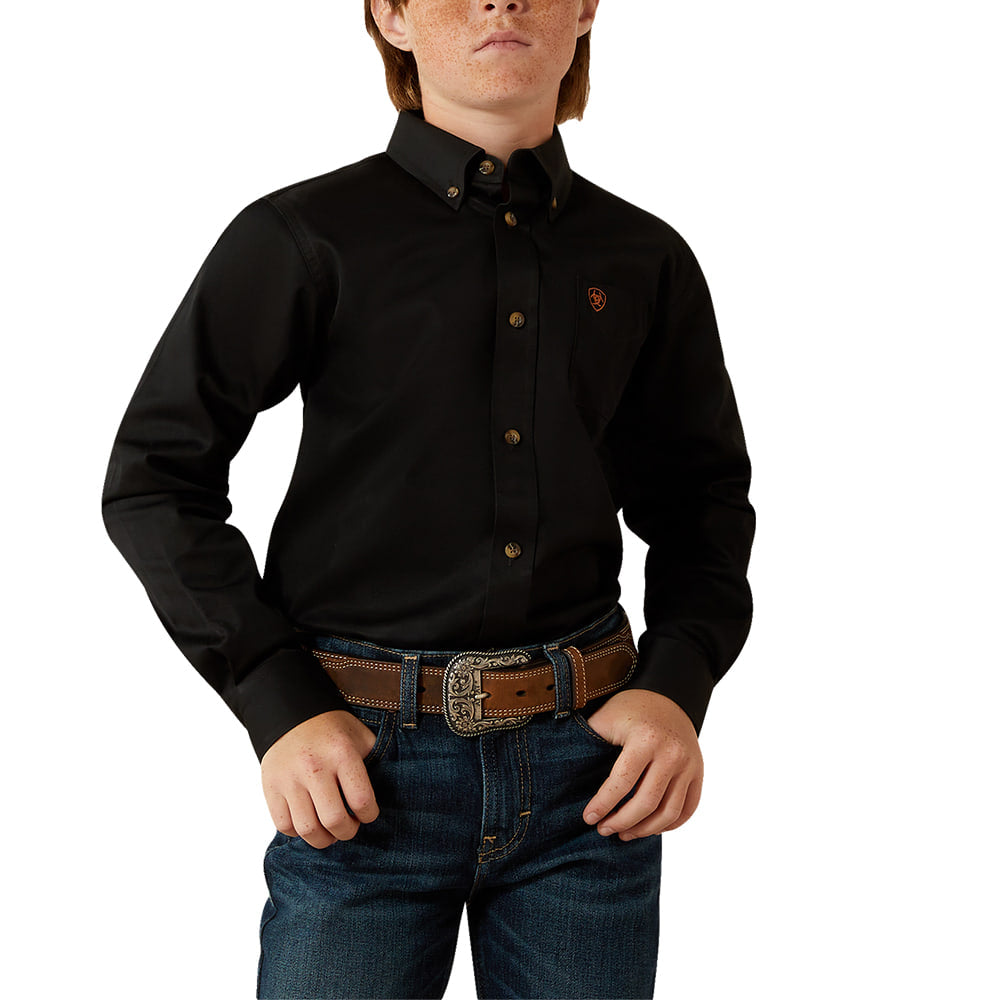 Ariat Apparel Ariat Boy's Black Classic Casual Series Long Sleeve Button-Down Shirt