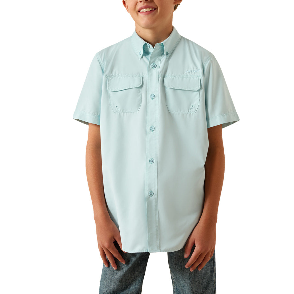Ariat Apparel Ariat Boy's Blue Glow VentTEK Outbound Short Sleeve Shirt
