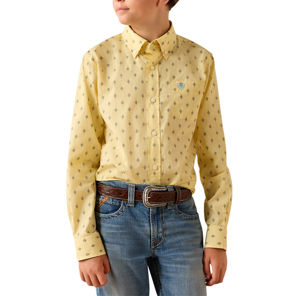 Ariat Apparel Ariat Boy's Classic Plaid Pacey Shirt in Sunlight Medallion