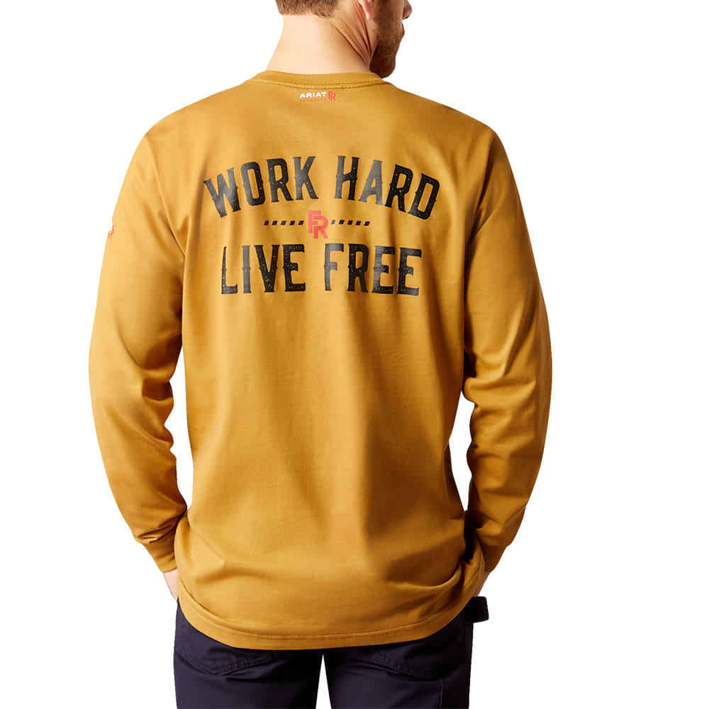 Ariat Apparel Ariat Fire Resistant Long Sleeve Brown Graphic Men's T-Shirt