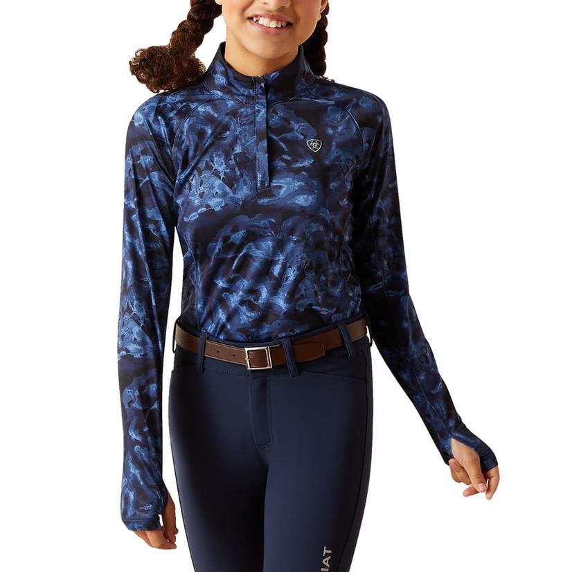 Ariat Apparel Ariat Lowell 2.0 Quarter Zip Baselayer Storm Girls Jacket