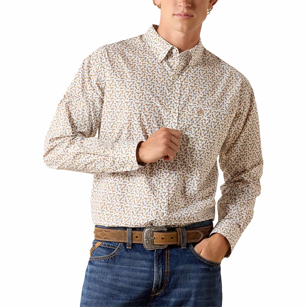 Ariat Apparel Ariat Men's Classic Pancho Shirt in White Bottle Print