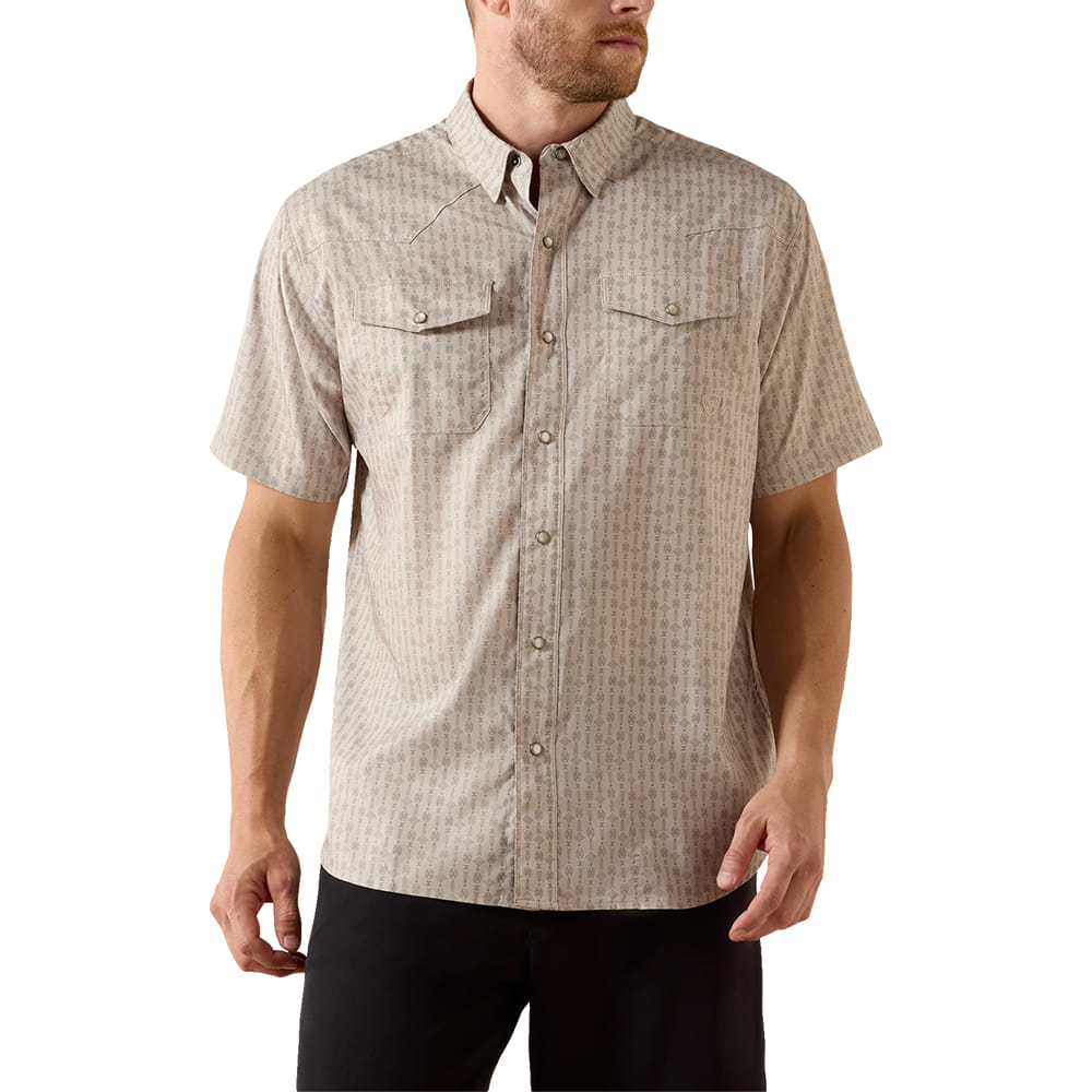 Ariat Apparel Ariat Men's Island Fossil Western Printed VentTek Classic Fit Shirt