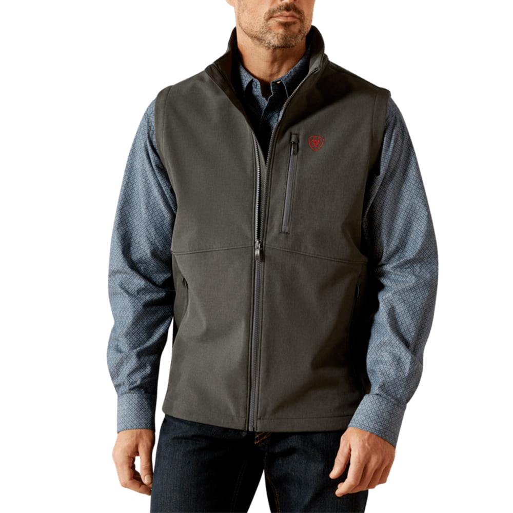 Ariat Apparel Ariat Men's Logo Softshell Vest in Charcoal