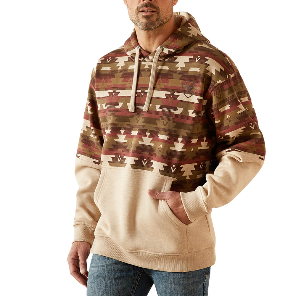 Ariat Apparel Ariat Men's Oatmeal Color Block Hoodie