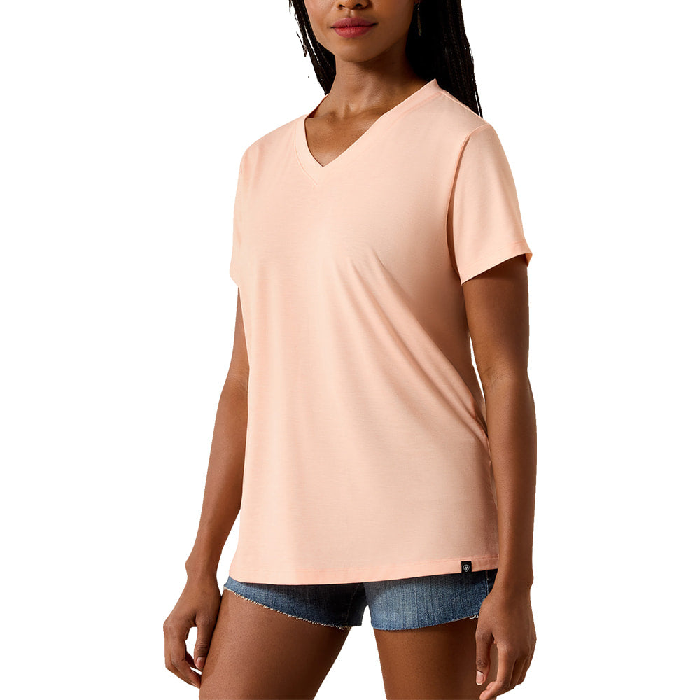 Ariat Apparel Ariat Peach Amber Compass V Neck Womens Tee