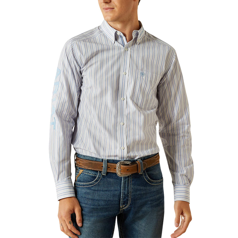 Ariat Apparel Ariat Team Collection Atlas Pro Series Men's Fitted Button-Down In Turquoise