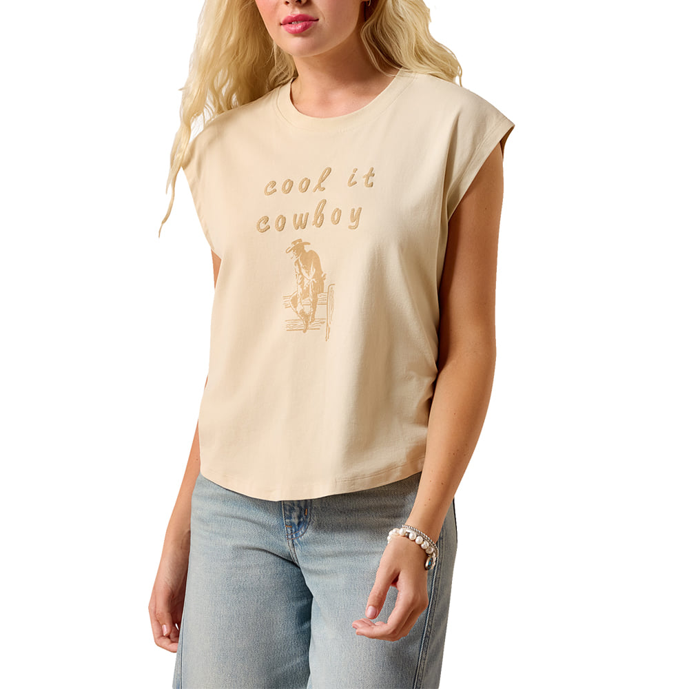Ariat Apparel Ariat Women's Oyster Grey Cool It Cowboy Graphic Shirt