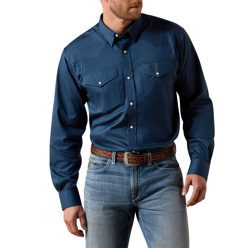 Ariat Apparel MENS LIGHTWEIGHT LONG SLEEVE TWILL SNAP SHIRT IN KEY LARGO