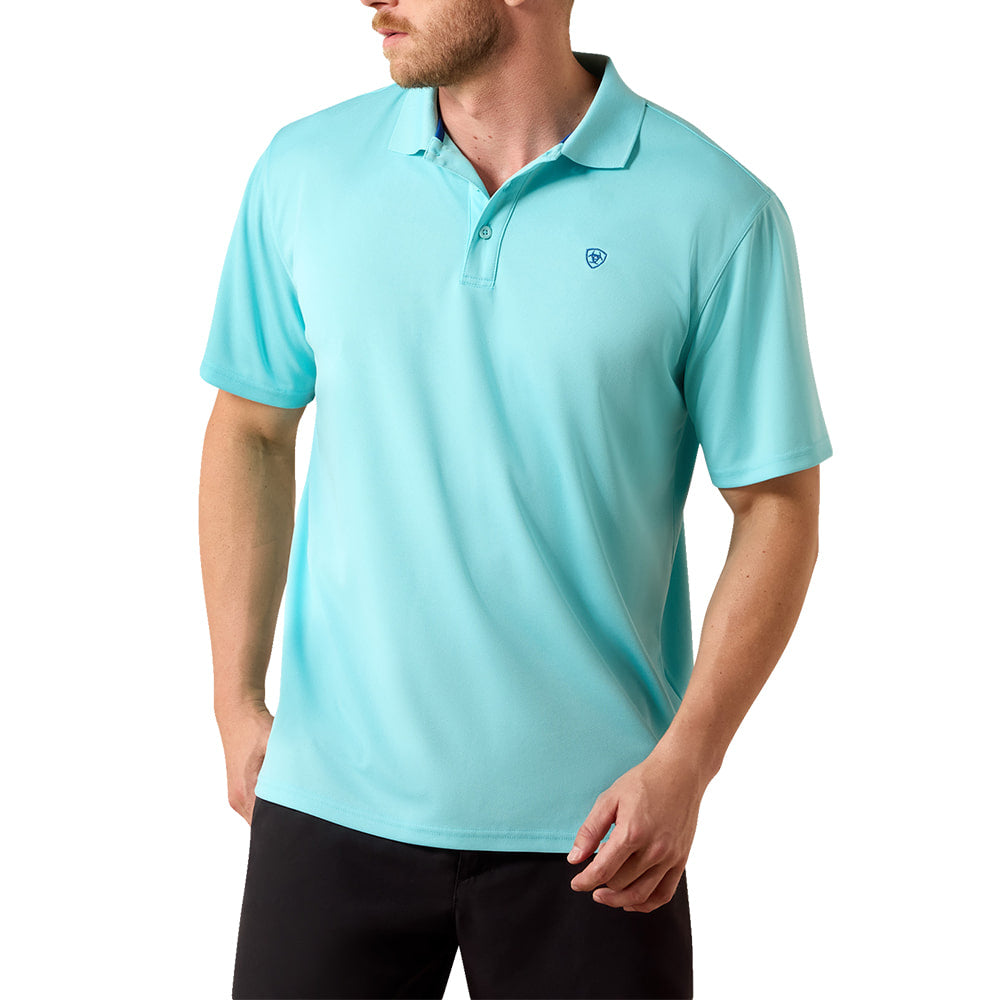 Ariat Apparel MENS TEK POLO IN ANGEL BLUE