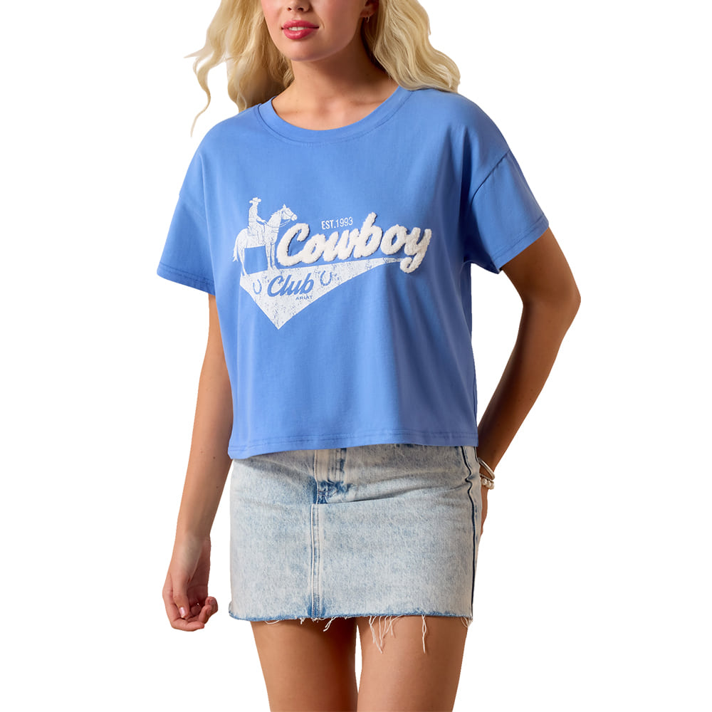 Ariat Apparel WOMENS COWBOY CLUB GRAPHIC TEE IN ULTRAMARINE