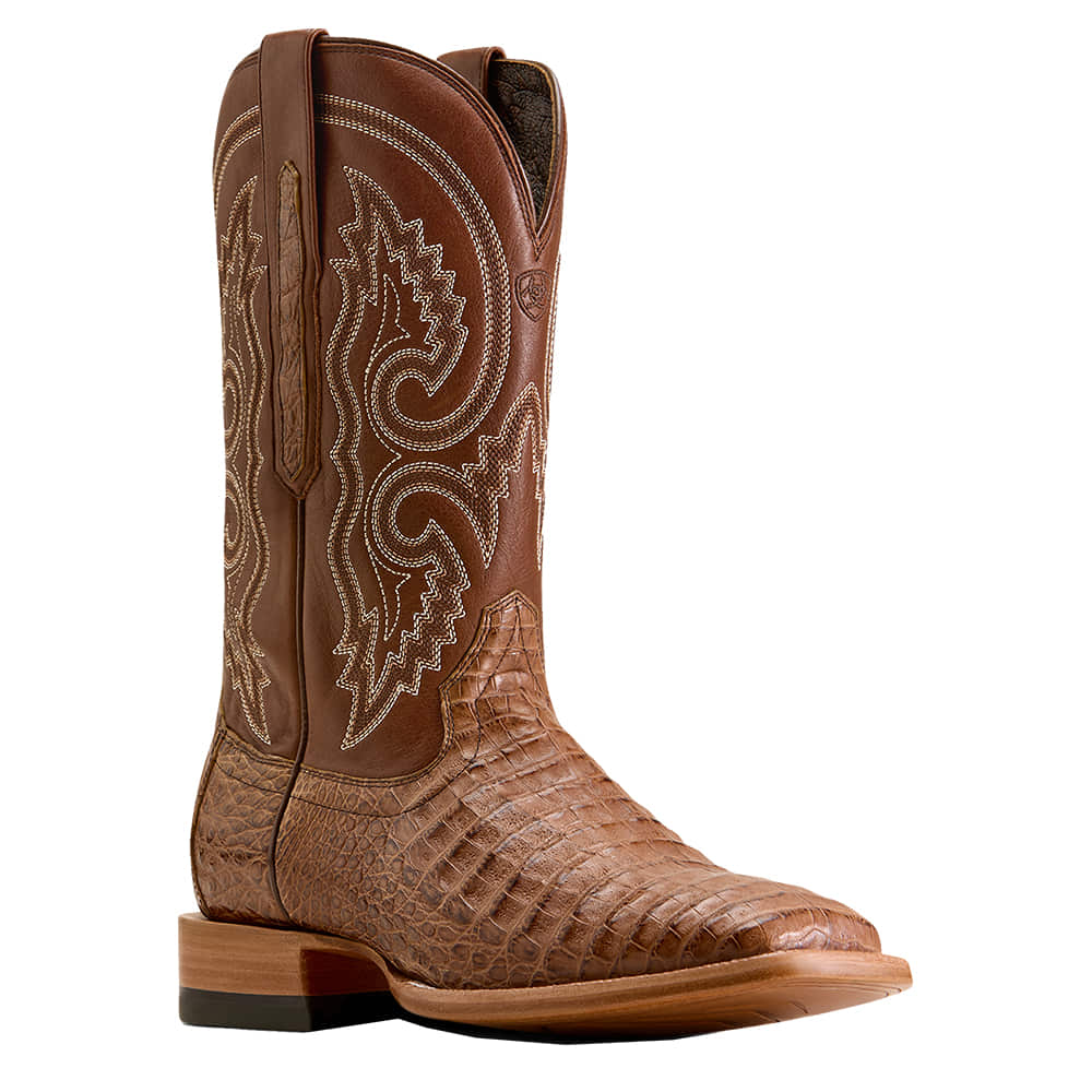 Ariat Footwear CLASSIC CALLEN WIDE SQUARE TOE PECAN CAIMAN BELLY VINTAGE AMBERWOOD