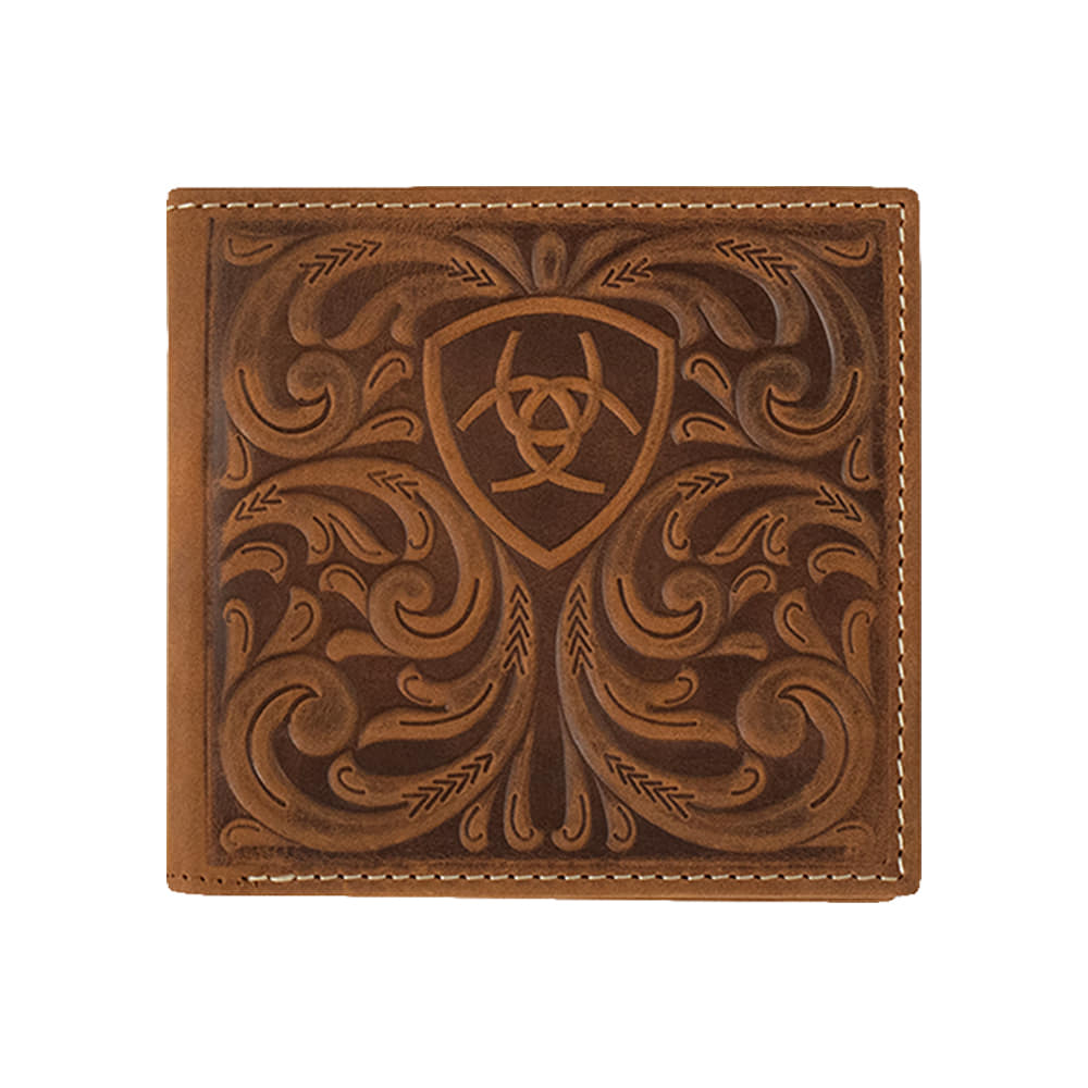Ariat Other Ariat Large Bifold Embossed Scrolling in Medium Brown