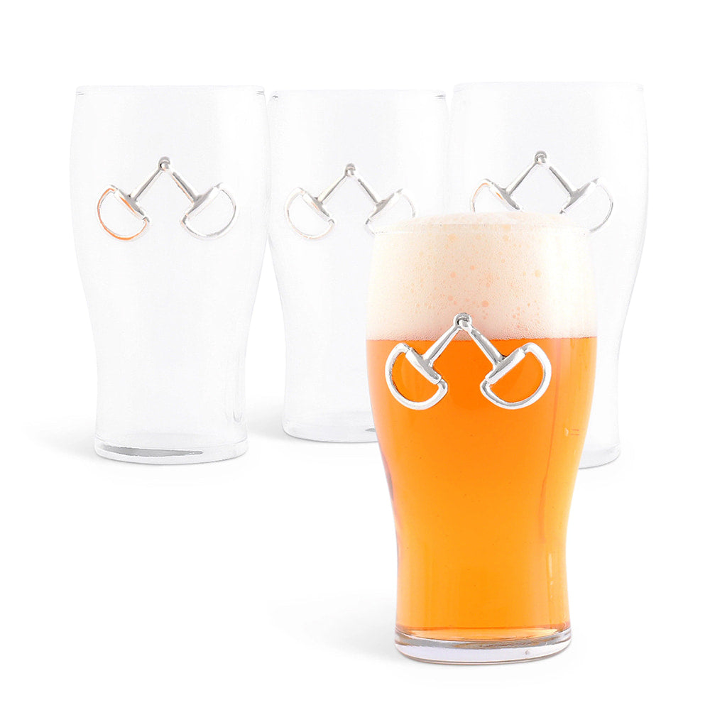 Arthur Court Home Decor Arthur Court Equestrian Set of 4 Beer Pint Glasses