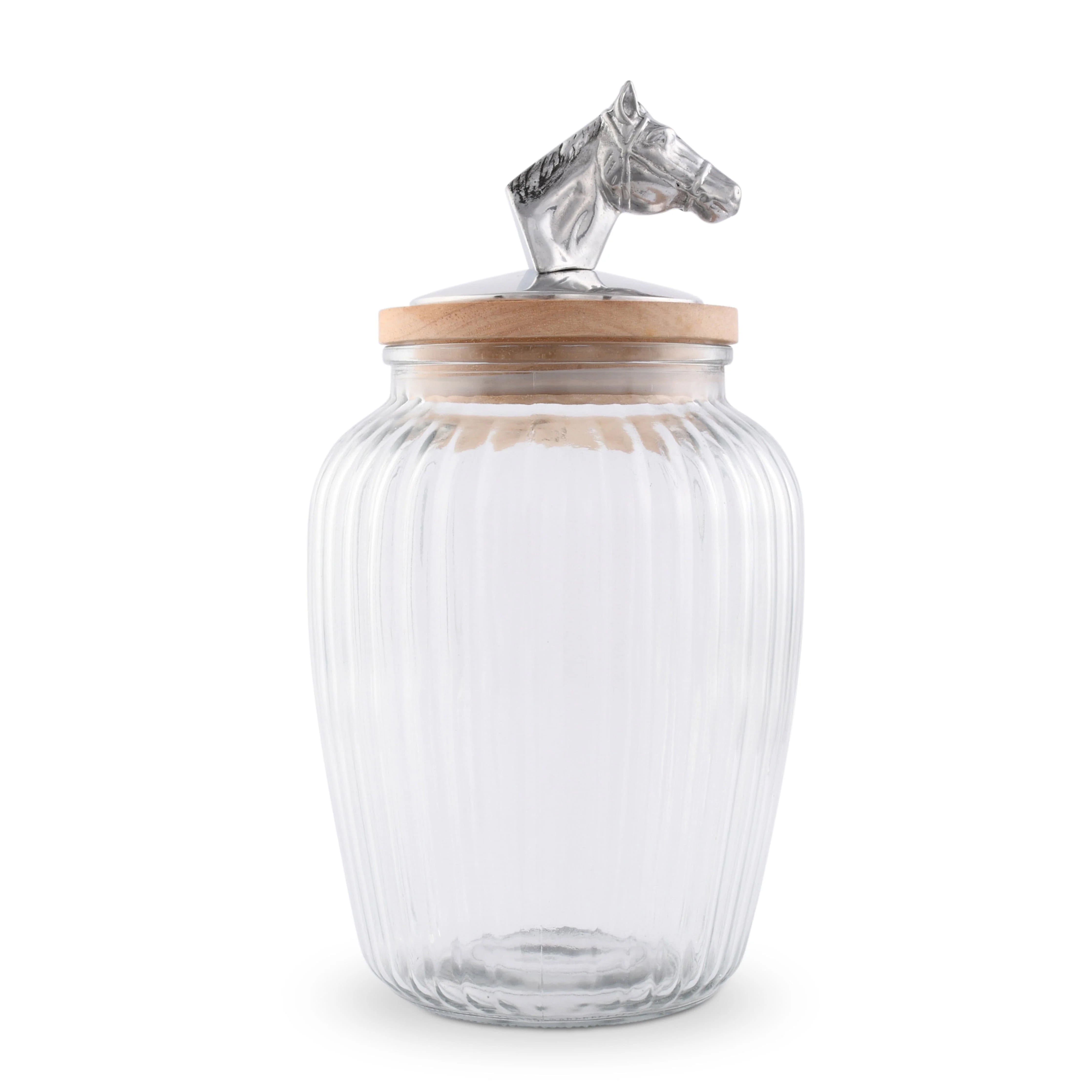 Arthur Court Home Decor Arthur Court Horse Head Knob Glass Canisters