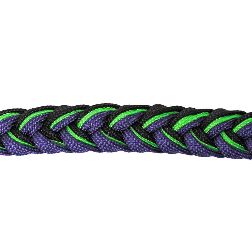 Beagley Braiding Tack Black/Lime/Purple / 7.7' Martha Josey Knot Reins