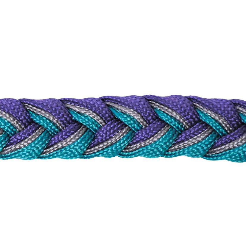 Beagley Braiding Tack Teal/Silver/Purple / 7.7' Martha Josey Knot Reins