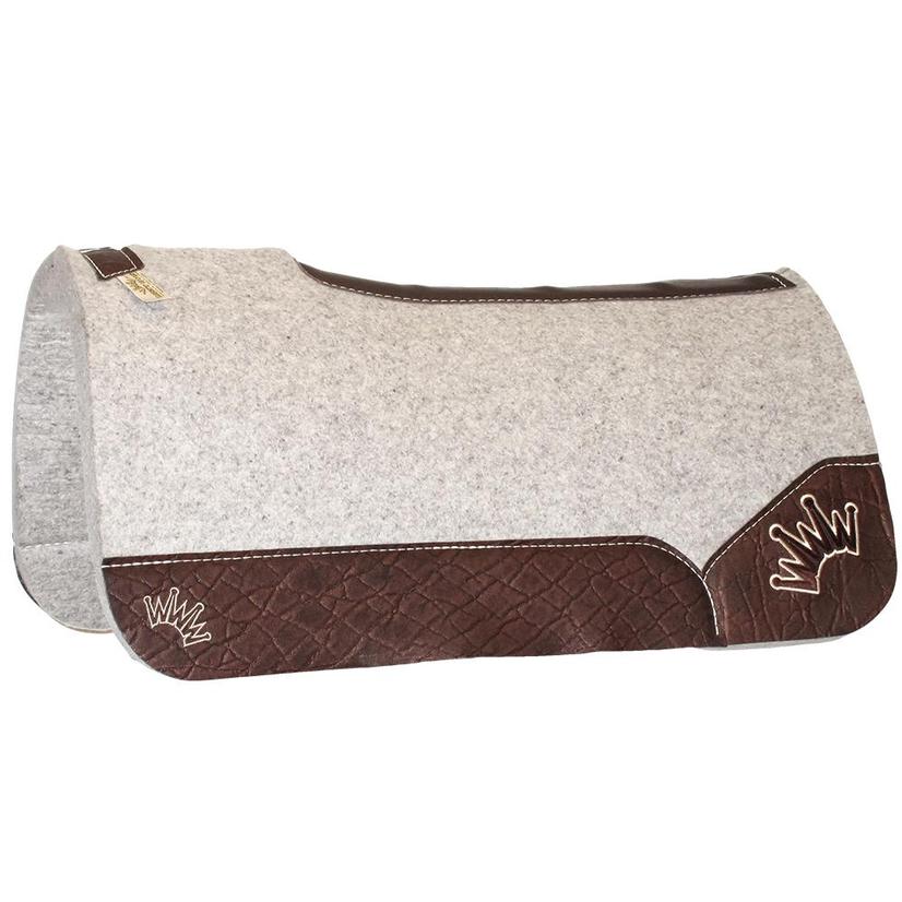 Best Ever Pads Tack Grey / 32"X32" Best Ever Pads Kush Wool Saddle Pad - Chocolate Wear Leather 1.25x32x32