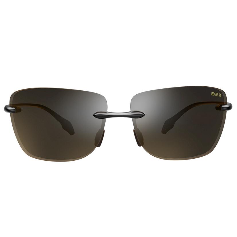 Bex Apparel Black / OSFA BEX Jaxyn XL Black Frame Brown Lens Sunglasses