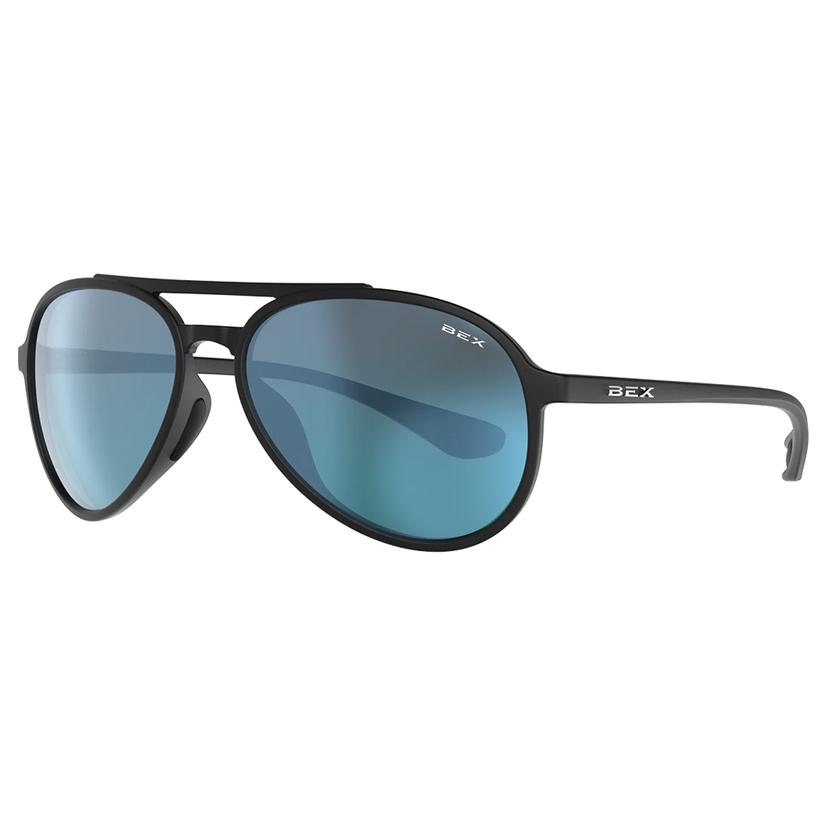 Bex Apparel Black / OSFA Bex Wesley Lite Black And Gray Sunglasses With Blue Lenses