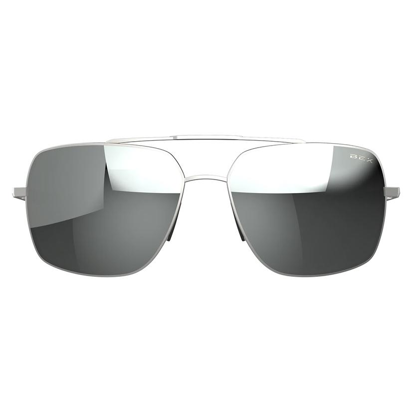 Bex Apparel Silver / OSFA Bex Wing Matte Silver and Gray Sunglasses