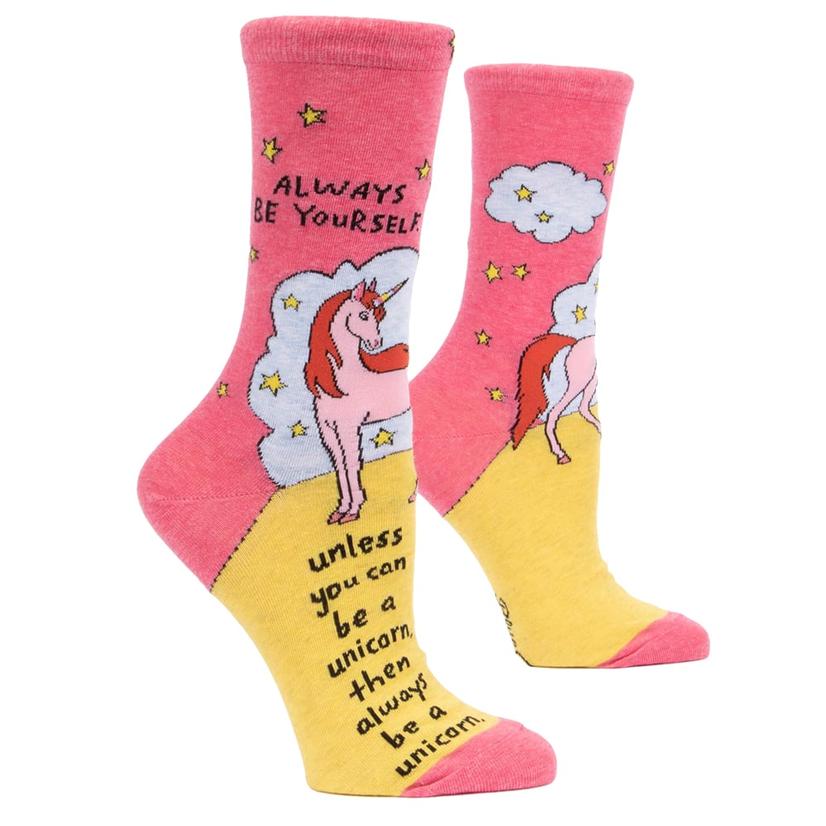 Blue Q Apparel Multi / OSFA Blue Q Always Be A Unicorn Women's Crew Socks