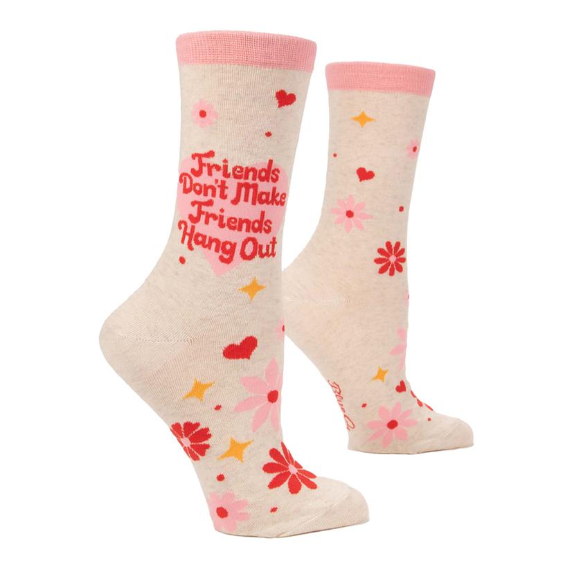 Blue Q Apparel Multi / OSFA Blue Q Friends Don't Make Friends Hang Out Women's Crew Socks