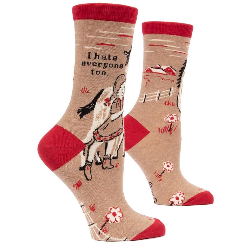 Blue Q Apparel Multi / OSFA Blue Q I Hate Everyone Too Women's Crew Socks