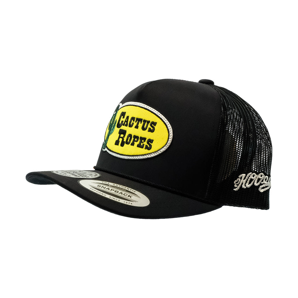 Cactus Ropes Hats Cactus Ropes Black with Yellow Oval Patch Trucker Cap