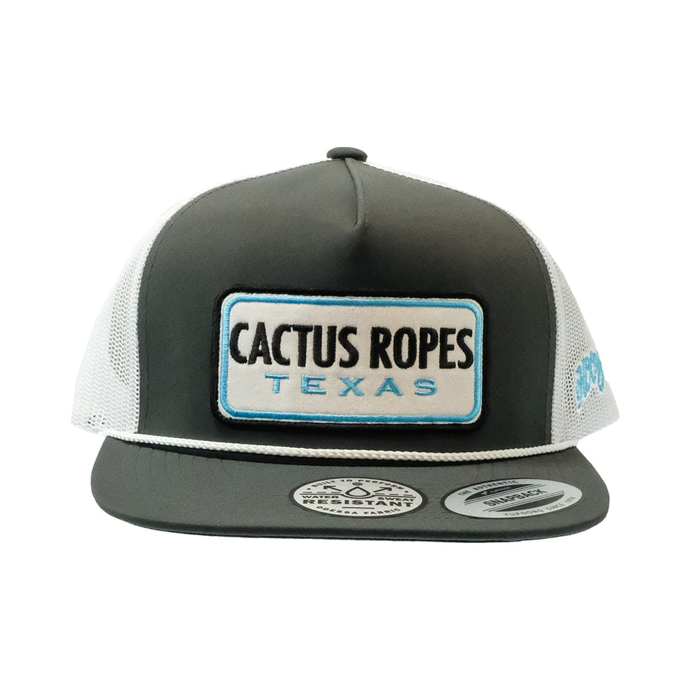 Cactus Ropes Hats Cactus Ropes Grey and White with Rectangle Patch Trucker Cap
