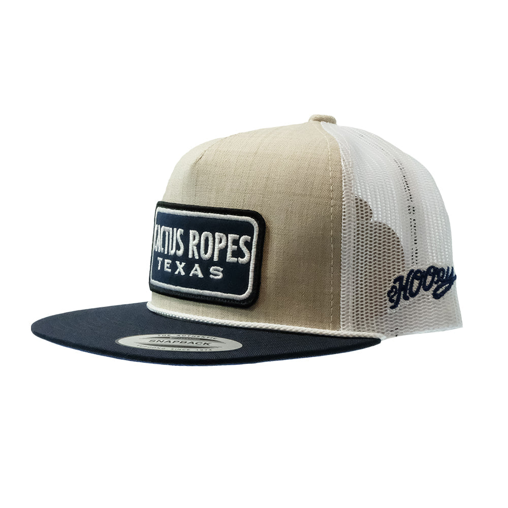 Cactus Ropes Hats Hooey-Cactus Ropes Cream and White Patch Cap