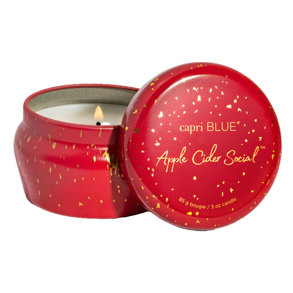 Capri Blue Home Decor 3oz / Red Capri Blue Apple Cider Social Glimmer Mini Tin 3 Oz Candle