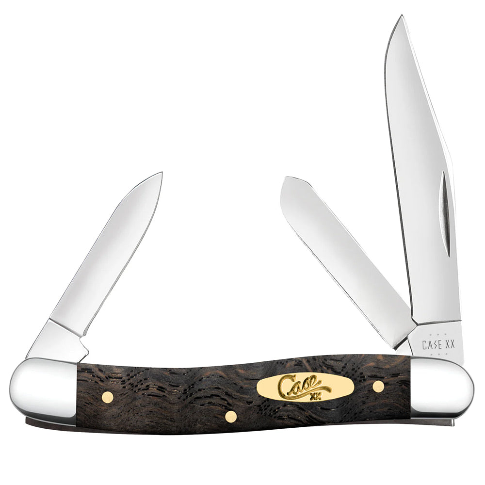 Case Knives Case Black Curly Oak Wood Smooth Medium Stockman