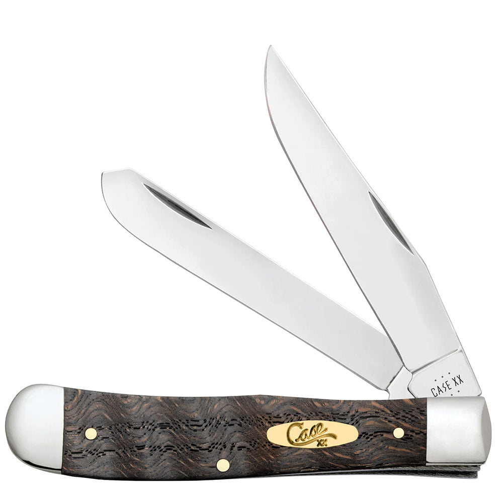 Case Knives Case Smooth Black Curly Oak Wood Trapper