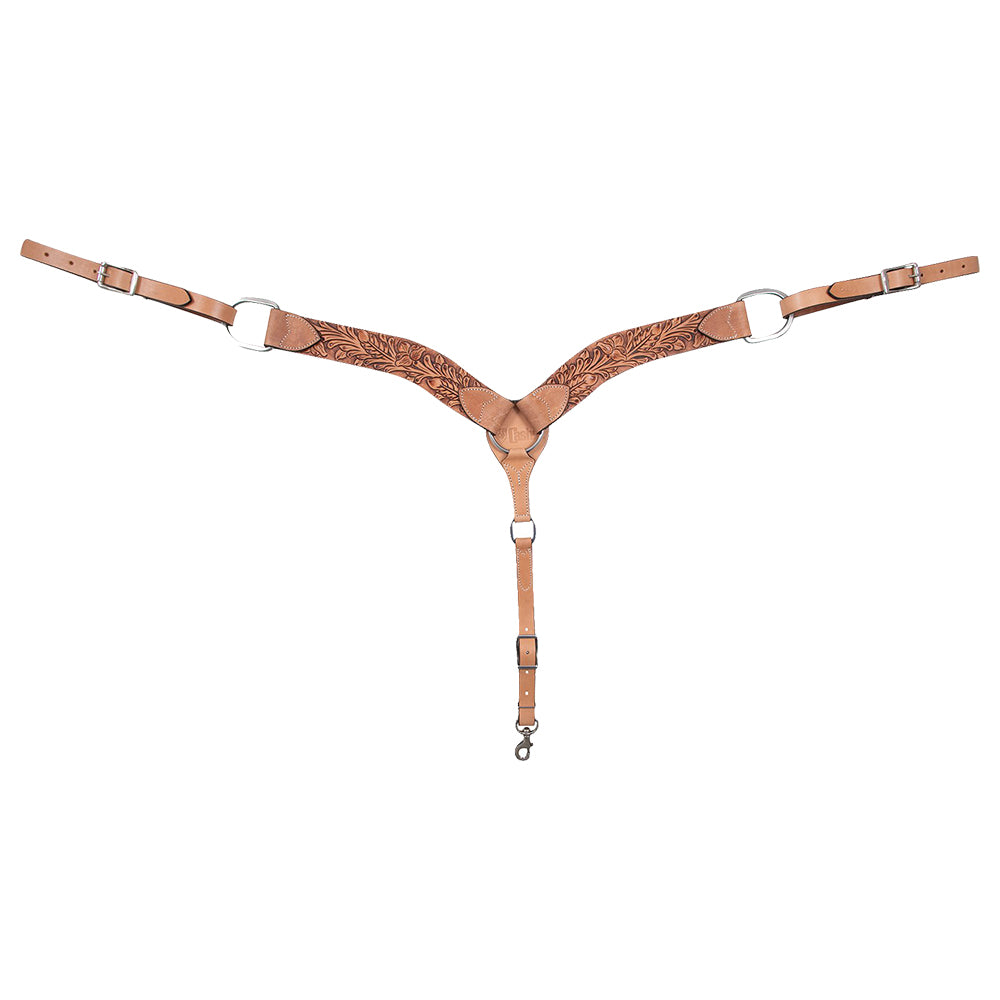 Cashel Tack Cashel Natural Antique Leaf Stamped Breastcollar