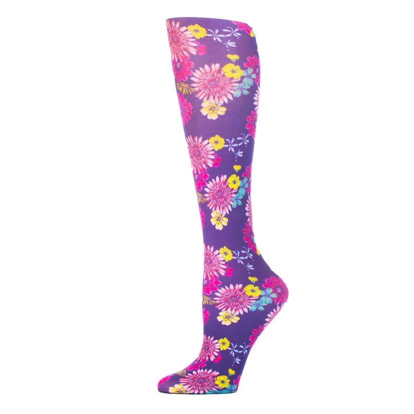 Celeste Stein Design Apparel Multi / OSFA Celeste Stein Designs Navy Daisy 18" Trouser Sock