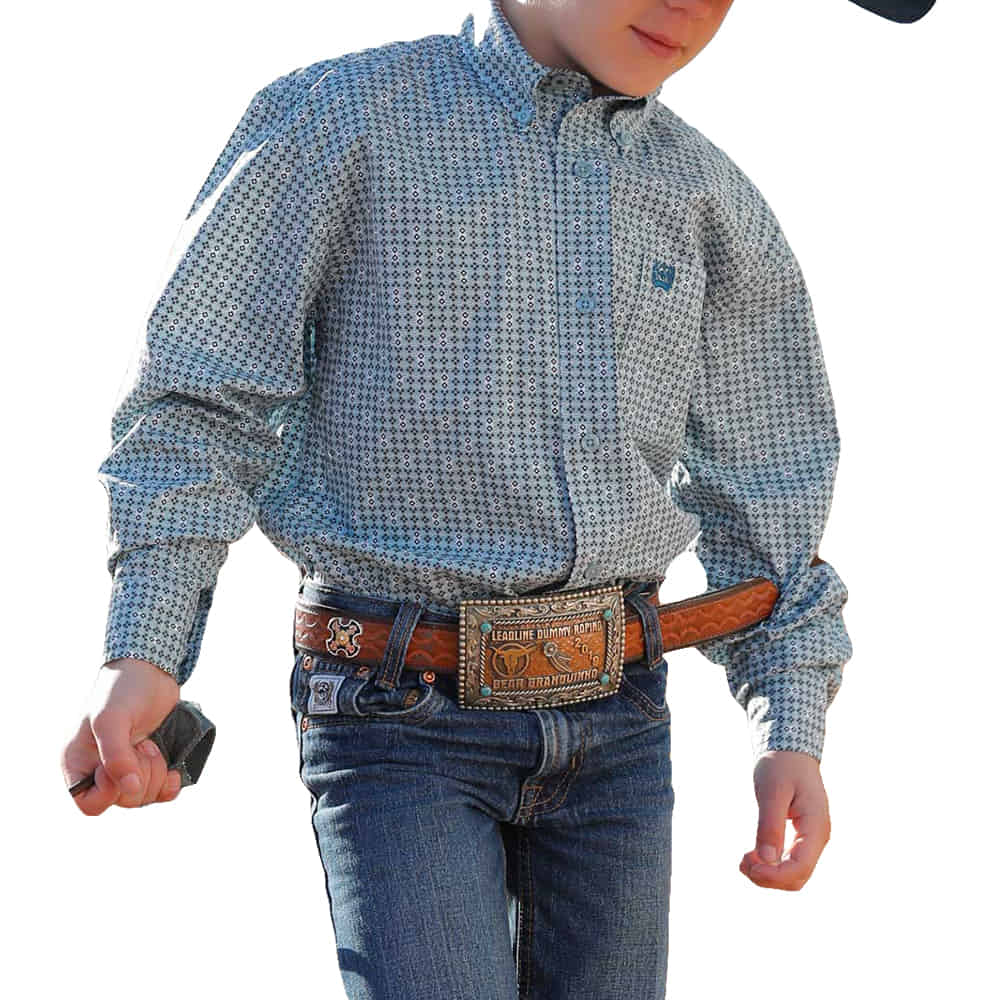 Cinch Apparel Boys Long Sleeve Button Down