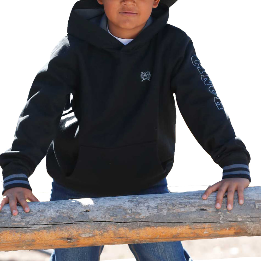 Cinch Apparel Cinch Black Logo Embroidery Boys Hoodie