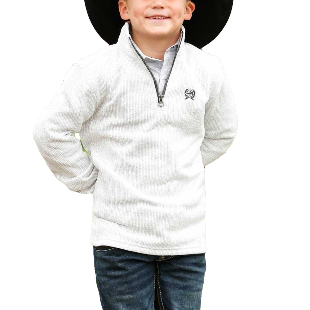 Cinch Apparel Cinch Boy's Gray Pullover 1/4 Zipper Sweater
