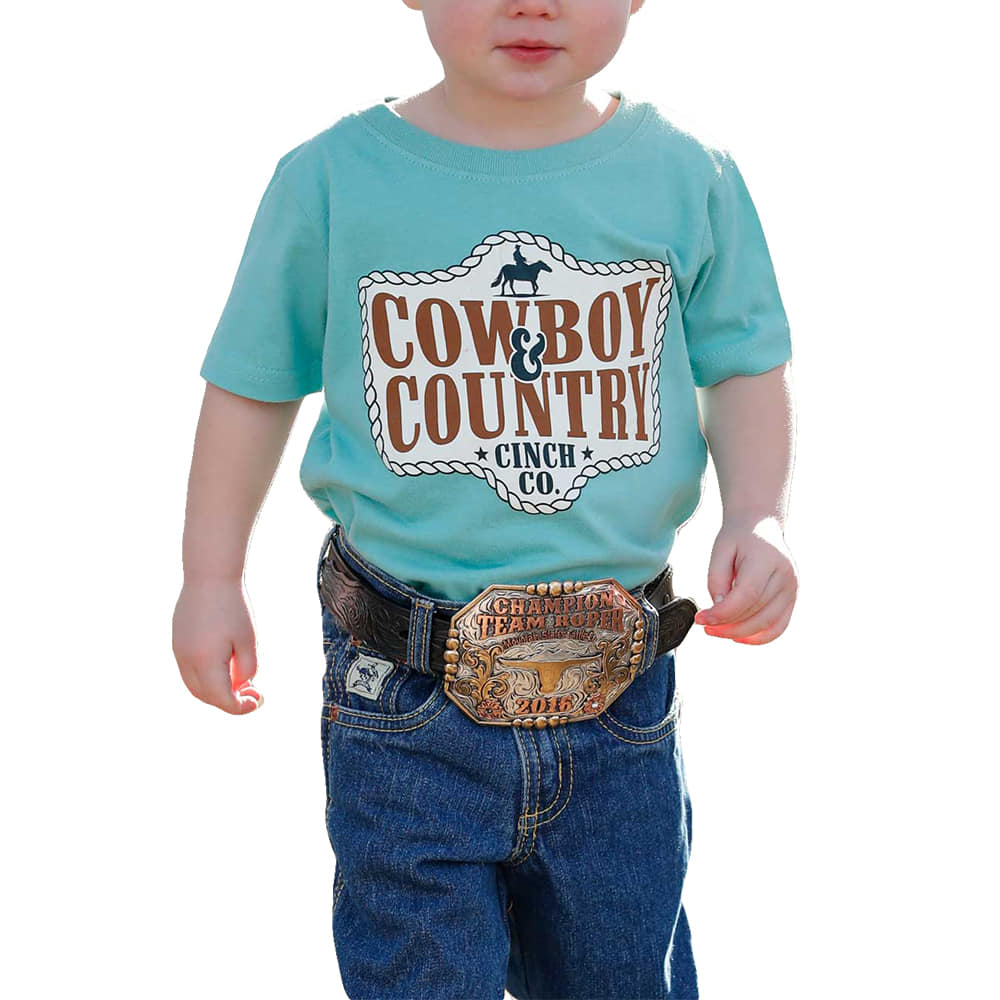 Cinch Apparel Cinch Boy's Infant Cowboy Country Graphic Blue Tee