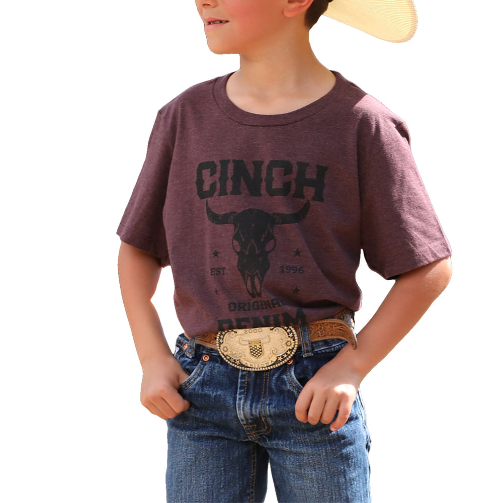 Cinch Apparel Cinch Boy's Purple Cow Skull Tee