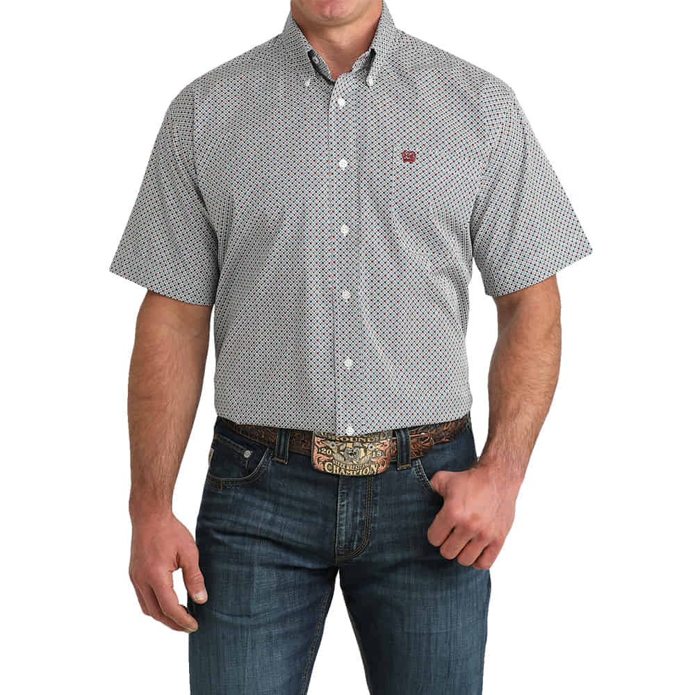 Cinch Apparel Cinch Men's White Button-Down Short Sleeve Shirt