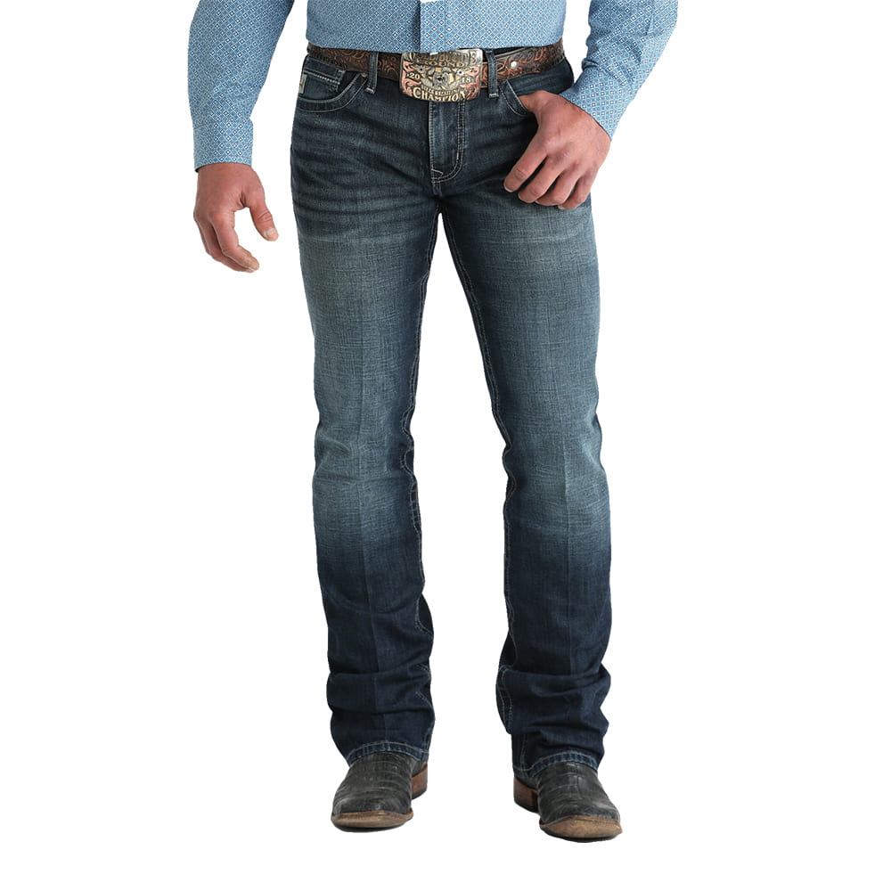 Cinch Apparel Cinch Mens Ian Slim Mid Rise Boot Cut Dark Wash Jean