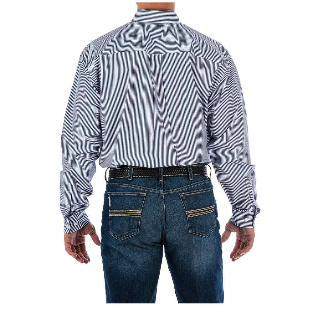 Cinch Apparel Cinch Mens Royal Tencil Stripe Long Sleeve Western Shirt
