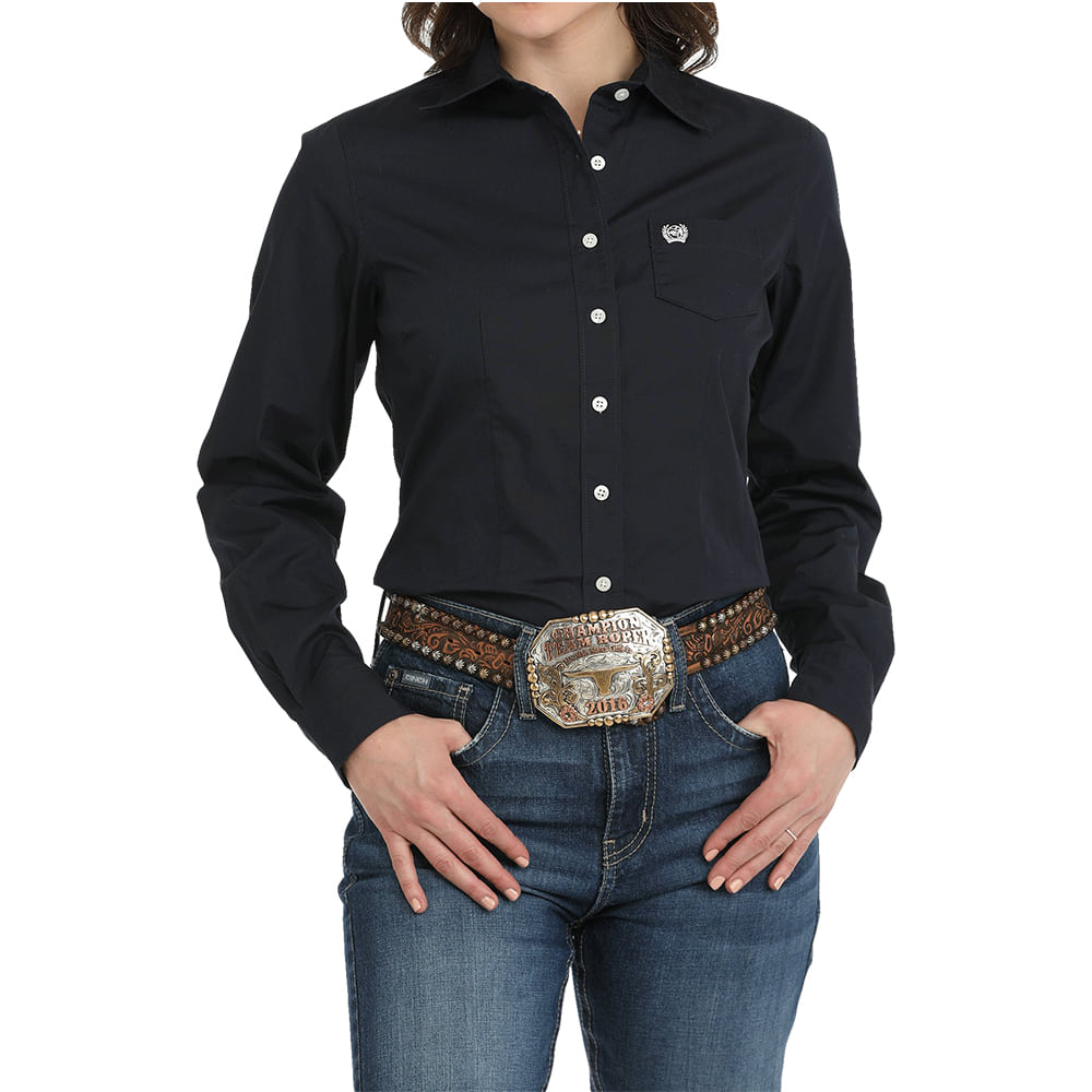 Cinch Apparel Cinch Navy Button-Down Long Sleeve Women's Shirt