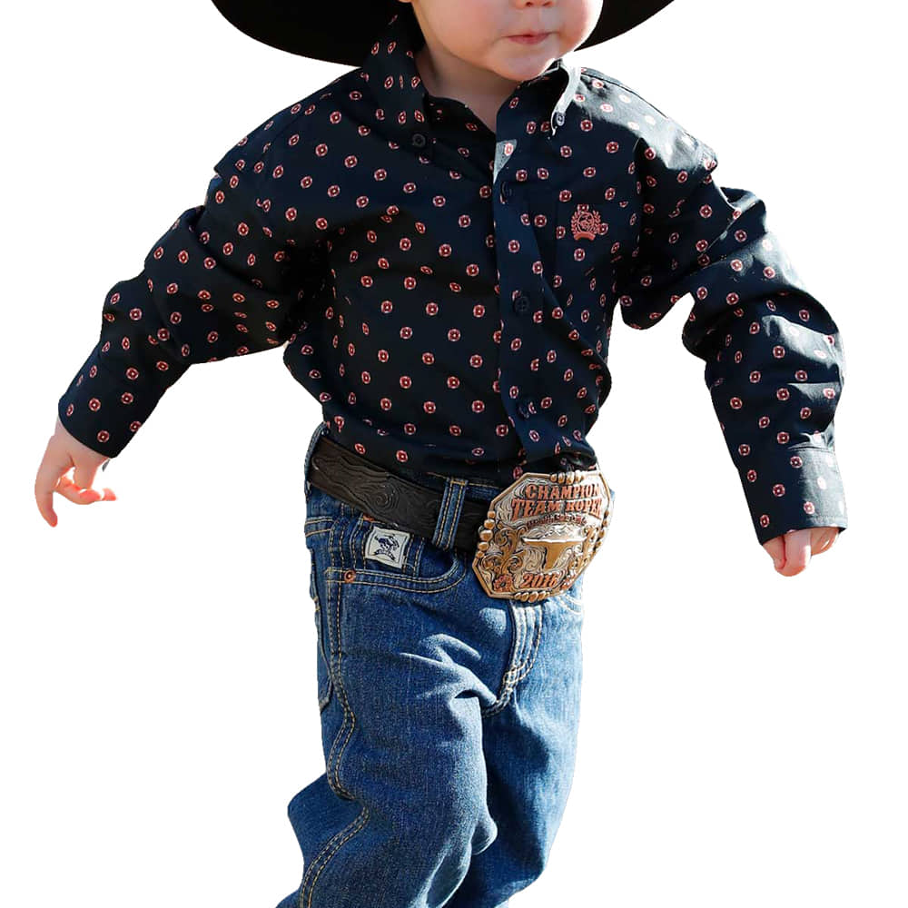 Cinch Apparel Cinch Navy Long Sleeve Infant Button-Down Shirt