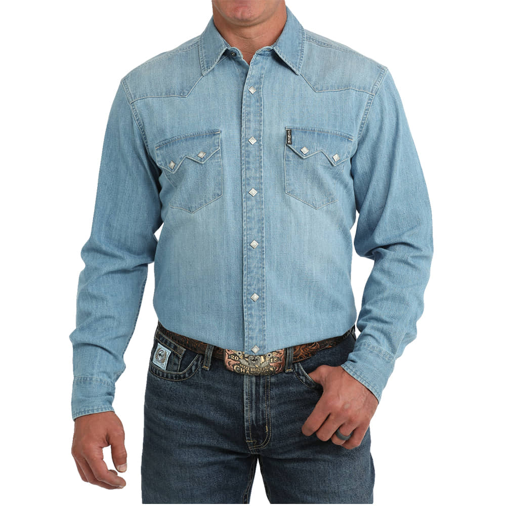Cinch Apparel Cotton Denim Western Snap Shirt