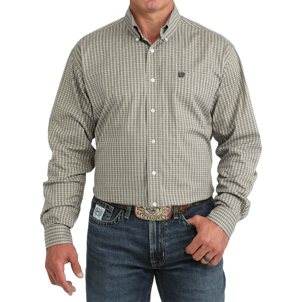 Cinch Apparel Plaid Long Sleeve Button Down