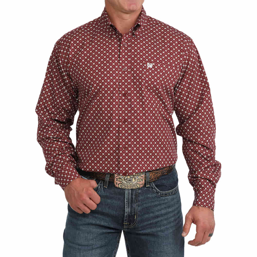 Cinch Apparel Printed Long Sleeve Button Down